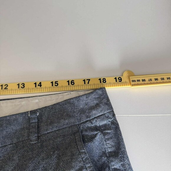 J.Crew City Fit Chambray Crop Pants Size 14 Linen Cotton Blend Blue Trousers - Picture 4 of 6